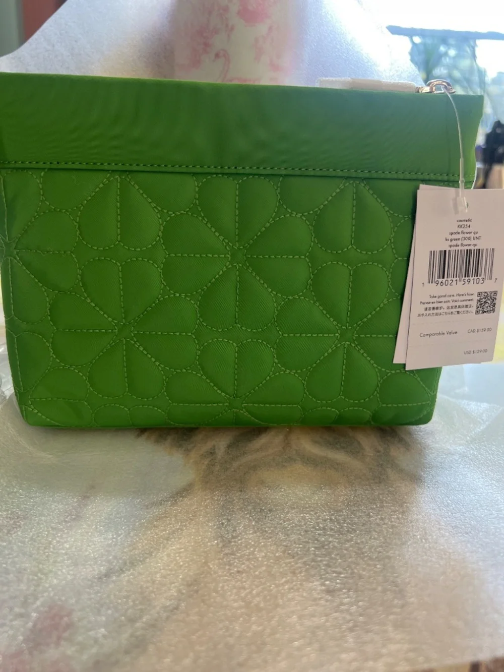 Kate Spade Flower Quilted Cosmetic Pouch